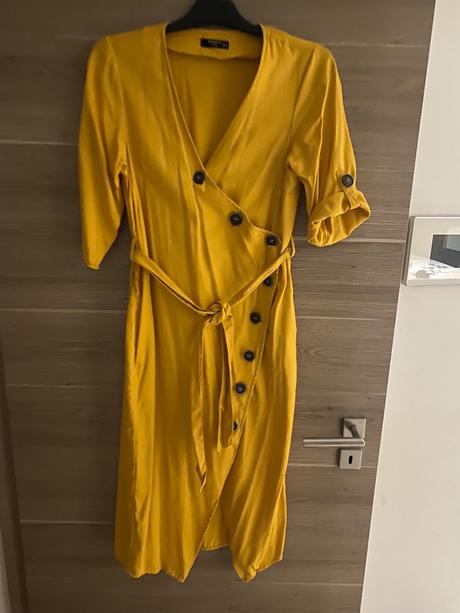 Horčicové šaty, reserved,m