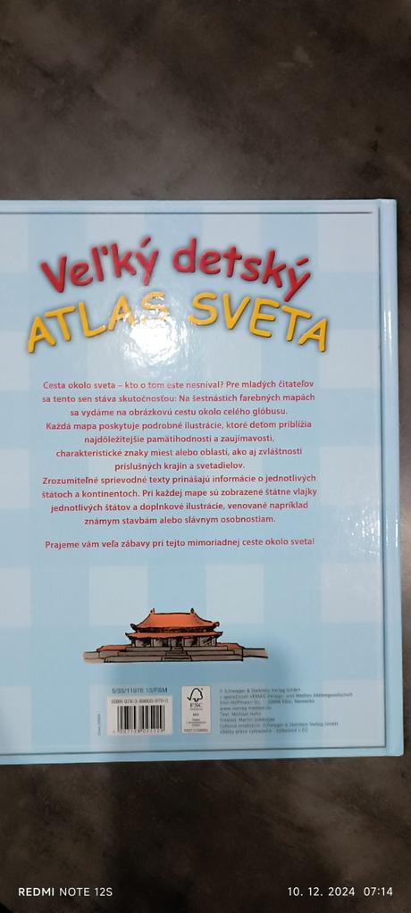 Knižka veľký detský atlas,