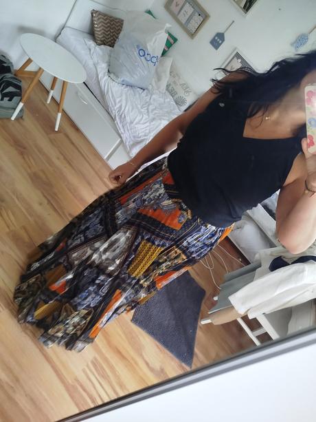Extravagantná sukňa maxi, h&m,xl
