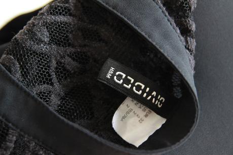 Čierna košeľa s čipkou, h&m, h&m,xs
