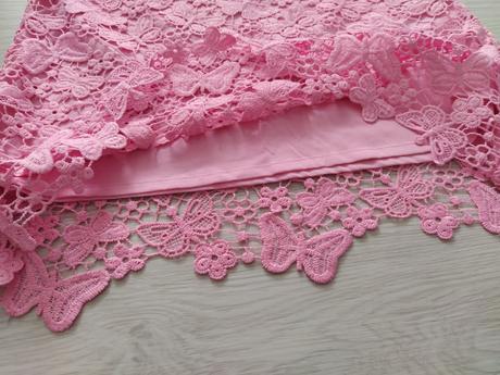 Ružové čipkované šaty 9-10 rokov, h&m,140