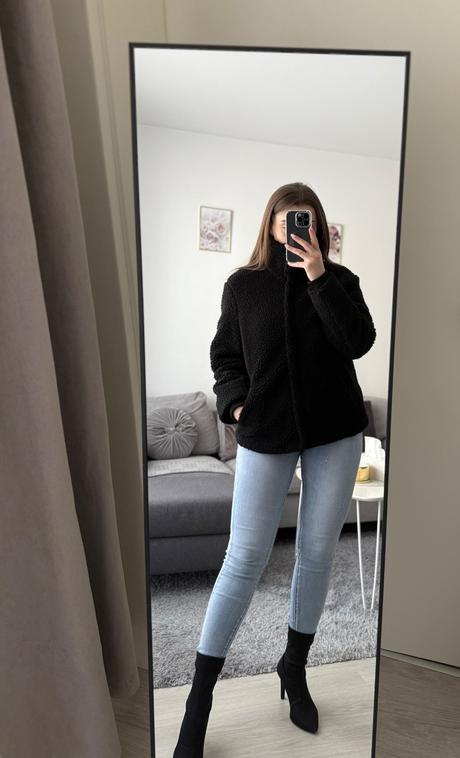 Čierna dámska bunda, h&m,s