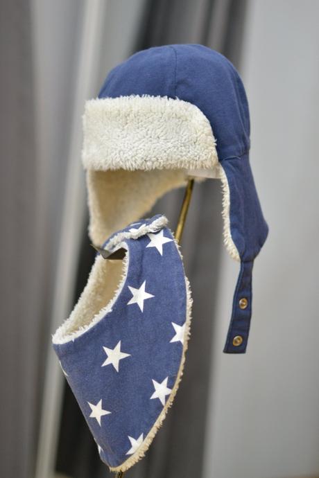 Detská zimná čiapka s nákrčníkom 50/56, 56