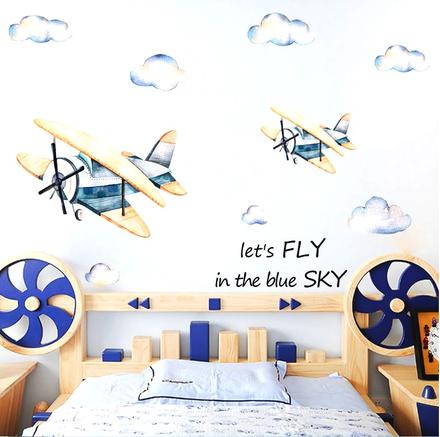 Nálepka na stenu - lets fly in the blue sky, 