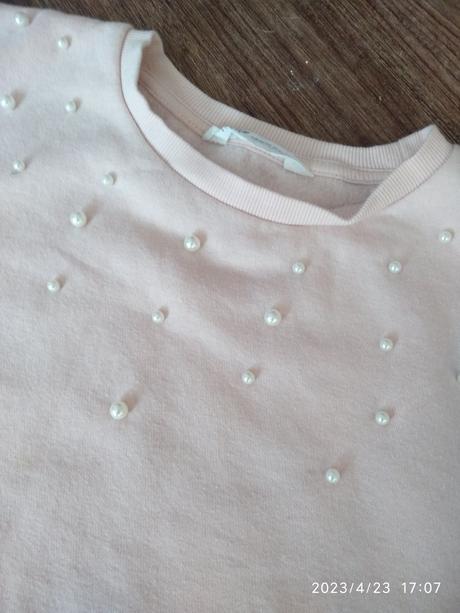 Mikina s perlickami, h&m,164