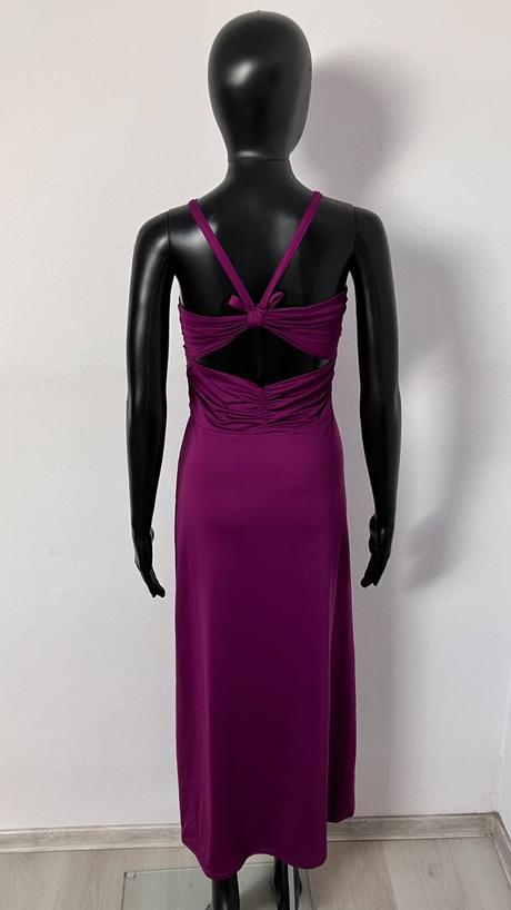 Spoločenské šaty s kamienkami dlhé fialové, s