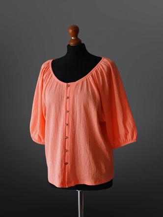 Letná mušelínová blúzka v koralovej farbe, f&f,xl