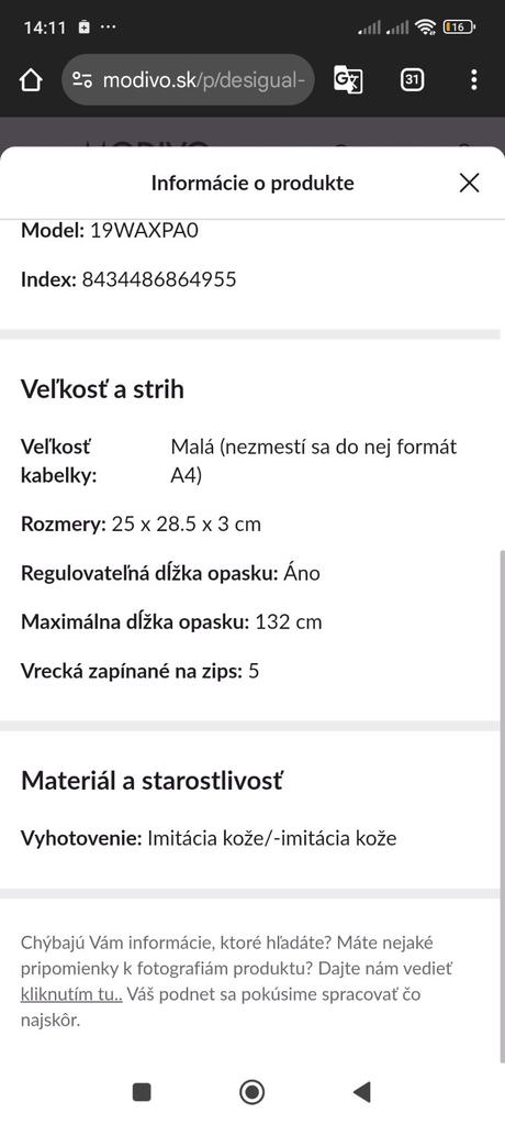 Kabelka crossbody, desigual