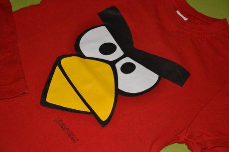 Sytocervene bavlnene nenosene tricko angry birds, 104