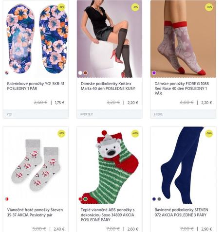 Ponožky dopredaj z eshopu, 35 - 40