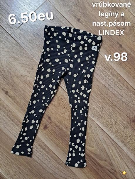 Vrúbkované legíny lindex s nast.pásom, lindex,98