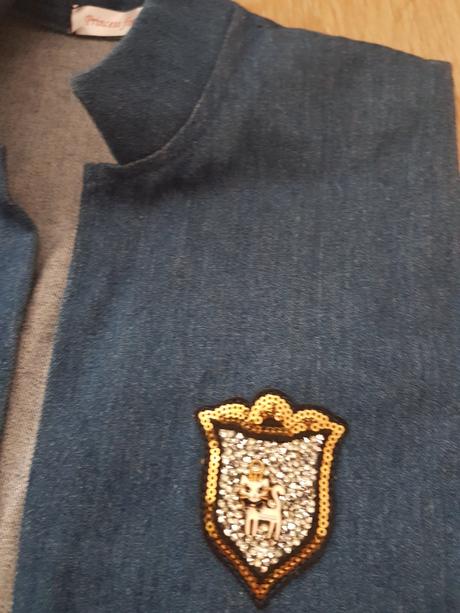 Dlhá jeansova vesta s kozusinkou, m / s