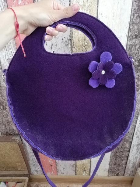 Fialová handmade kabelka, 