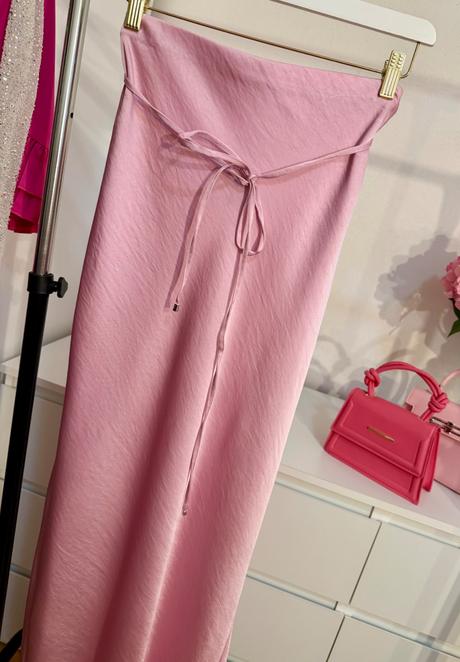 Saténová maxi sukňa v pastelovej ružovej, f&f,36