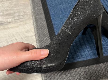 Čierne trblietavé lodičky, 37