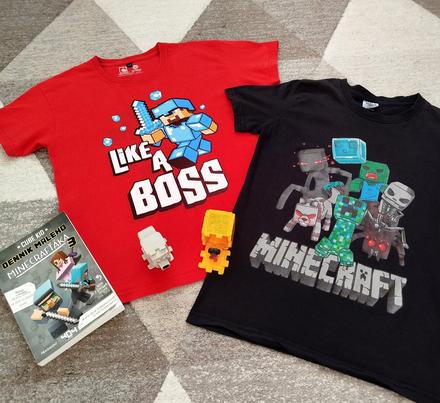 Balíček minecraft - tričká, kniha a figúrky, 146