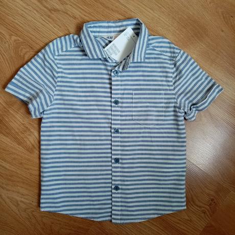 Pásikavá košeľa s krátkym rukávom, h&m,98