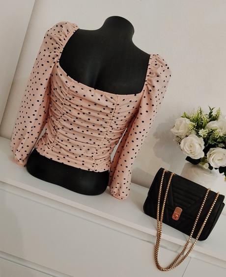 Bodkovaný top miss selfridge  jemná ružová, miss selfridge,38