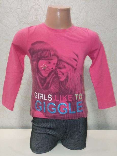 Dievčenské tričko so vzorom a kamienkami (98), 98