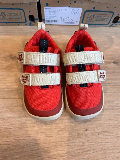 Affenzahn barefoot plátenky cotton fox - red, affenzahn,21 / 22 / 30 / 32