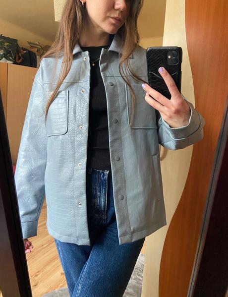 Modro-šedý kožák, primark,s