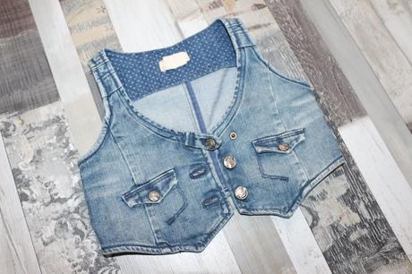 Krátka riflová vestička, 116