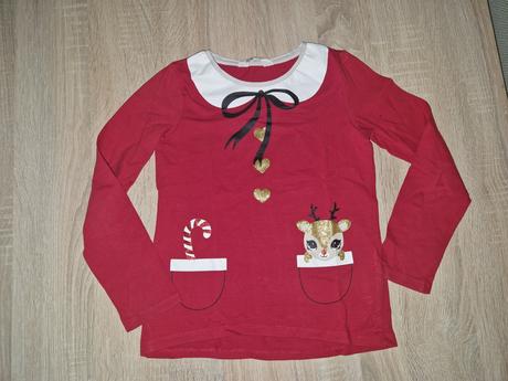 Vianočné tričko, h&m,122