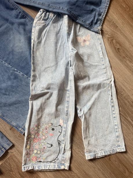 Sada širokých riflov 128/134, h&m,128