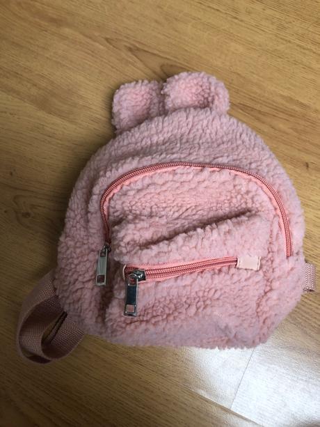 Ružový batoh pre deti. s uškami zajačika, 