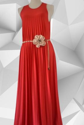 El corte inglés - červené maxi šaty, veľ. s, s