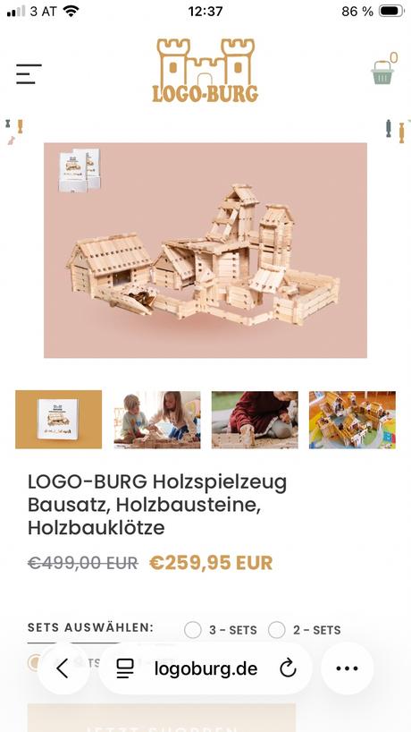 Drevena stavebnica logo burg,