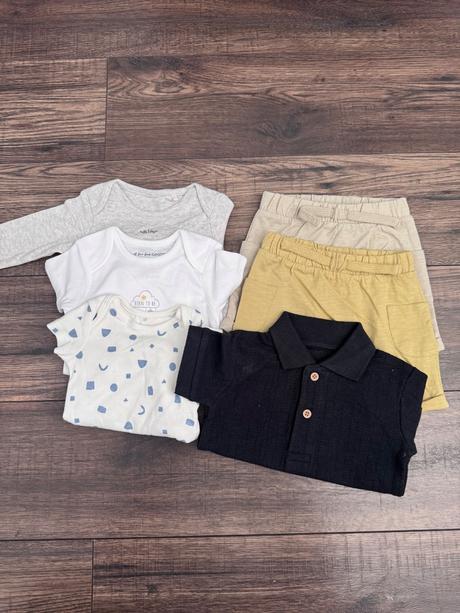 Baby balík pre novorodenca 6ks  body, kraťasy,, 50–62