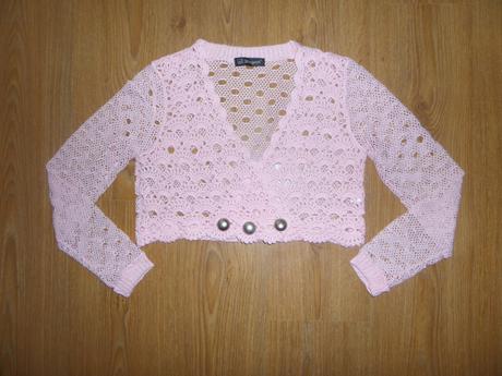 Pletený crop-topový sveter, m