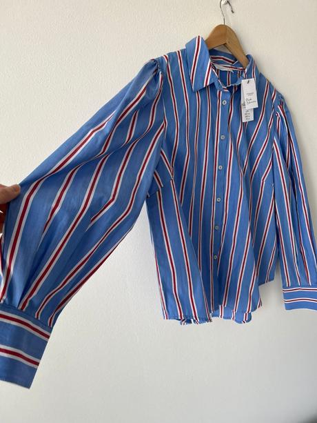 Primark pruhovaná košeľa s nafúknutými rukávmi, primark,l