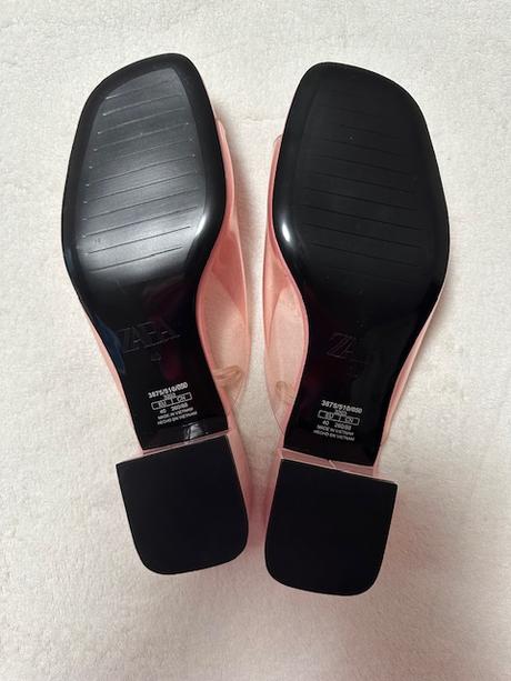 Vinylové ružové sandálky na podpätku zn. zara, zara,40