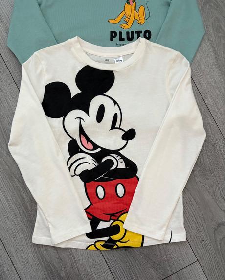 3x h&m mickey tričko 122/128, h&m,128