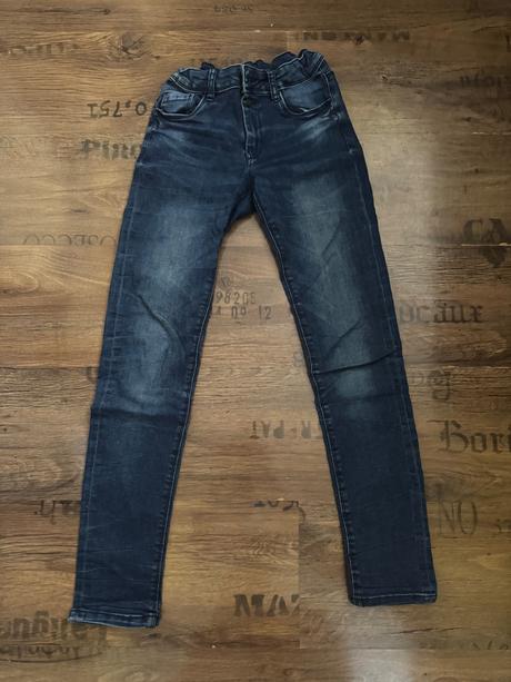 Tmavomodré elastické rifle 10-11y, takko,140