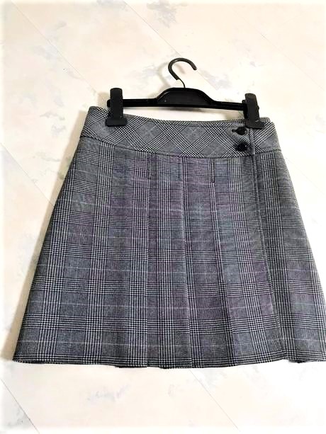 Pepitová skladaná minisukňa, reflex,38