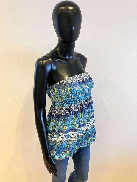 Dámske modré vzorované letné tričko (m), piazza italia,m