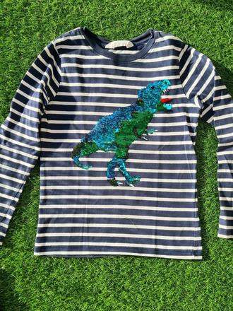 Tricko s flitrovanym dinom 122/128, h&m,122