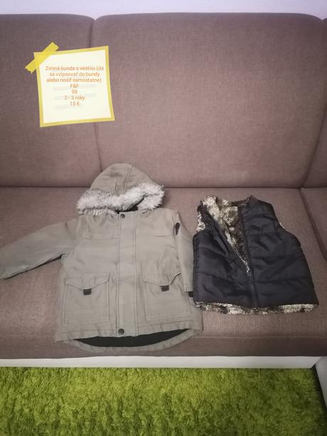 Zimná bunda s vestou, f&f,98