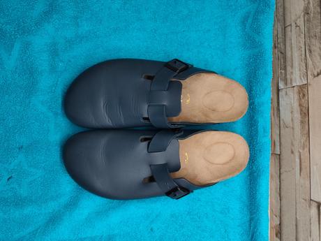 Birkenstock 45 - pánske kožené tmavomodré šľapky, birki,45