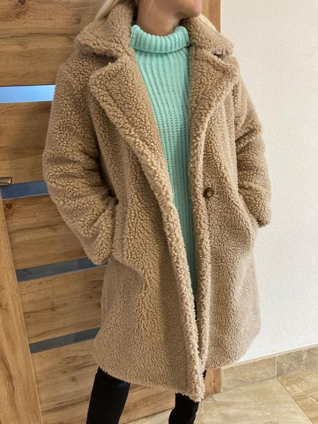 Teddy kabátik bledohnedý uni, l