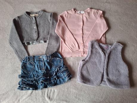 Bolerká, svetrík a sukňa, 104, h&m,104