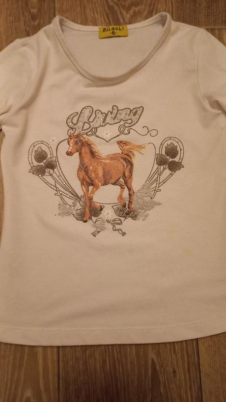 Tričko s koníkom a trblietkami 122, 122