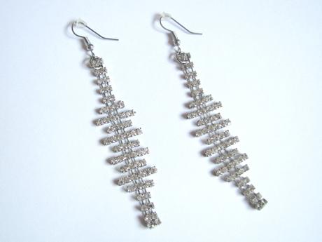 Štrasové dlhé náušnice, 