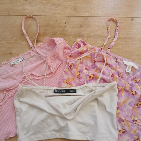 3x cropnuté letné tielka, bershka,m