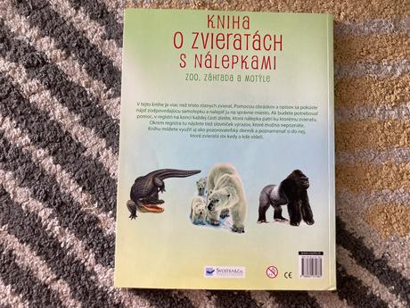 Kniha o zvieratách s nálepkami-zoo,záhrada,motýle,