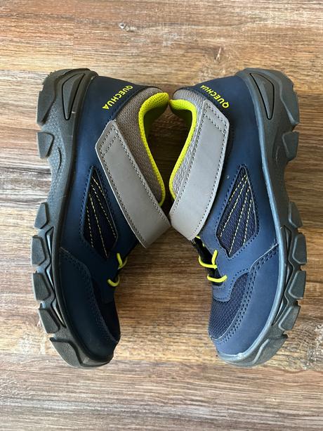 Detská turistická obuv mh100 so suchým zipsom, quechua,33