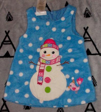 Snehuliačik teplé šaty veľ.74, 74